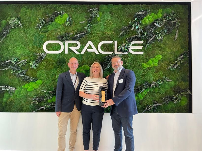 The Web Control team receiving an Oracle NetSuite Partner of the Year award